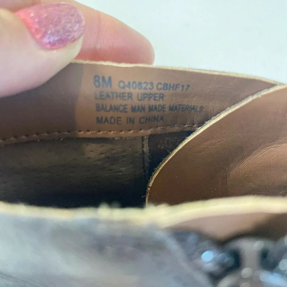 Korks‎ Womens Hanska Wedge Ankle Boots Dark Brown Size 8M Leather Monk Strap